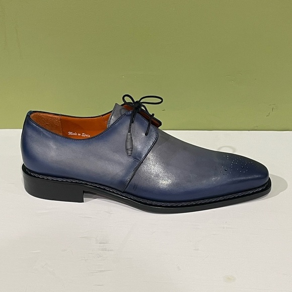 Mezlan shoes Oxford leather calf gray/blue - Picture 2 of 5